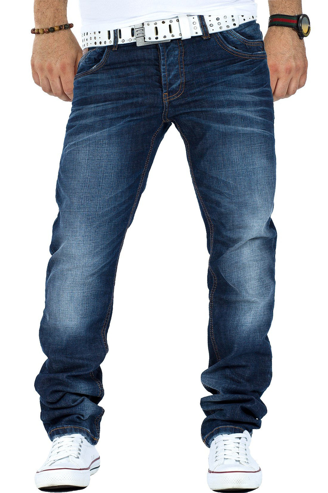 Cipo & Baxx Herren Jeans – Stilvolle Regular-Fit Denim mit Kontrastnähten | 5-Pocket-Design & Stone-