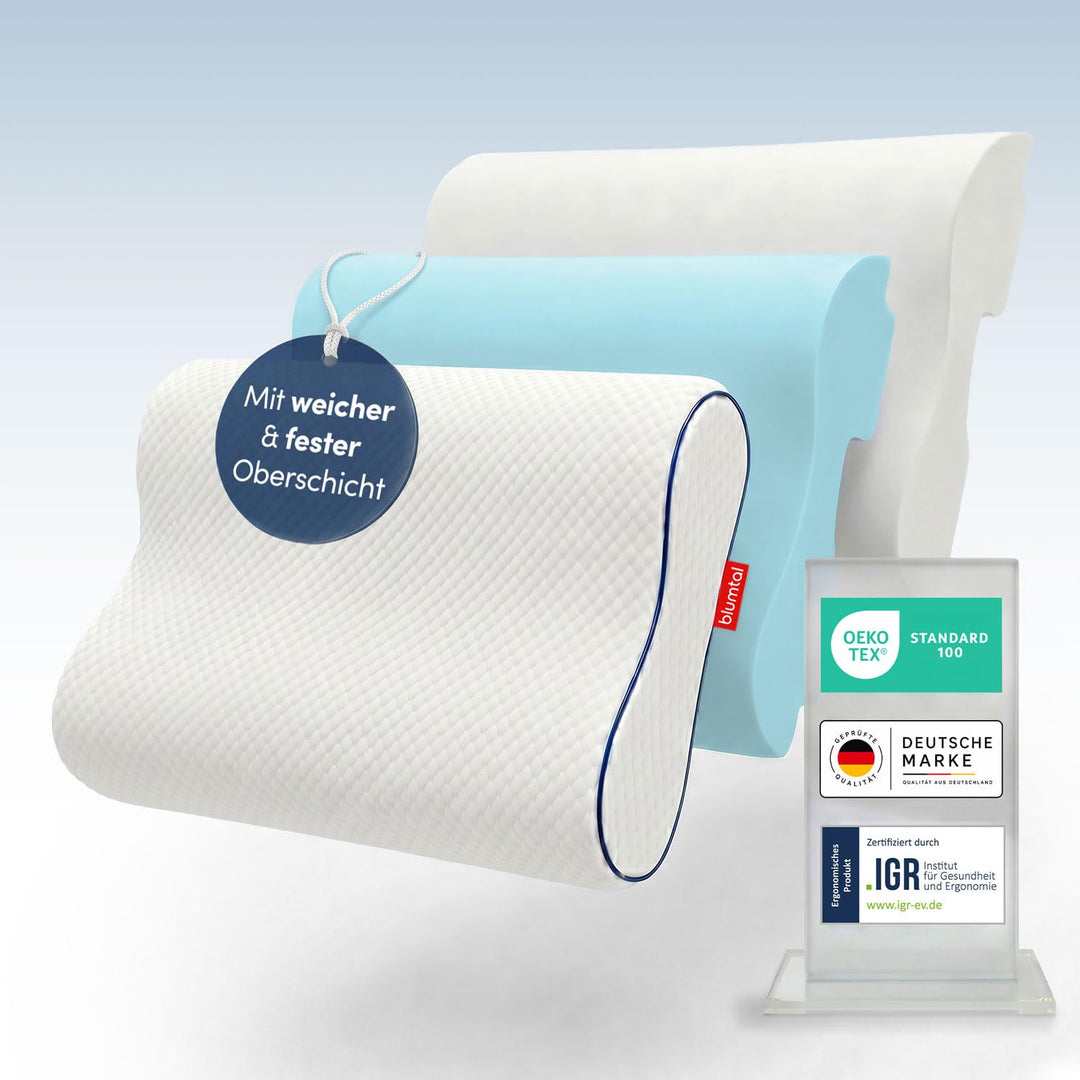 Blumtal Orthopädisches Nackenstützkissen aus Memory Foam - ergonomisches Kopfkissen mit individuelle