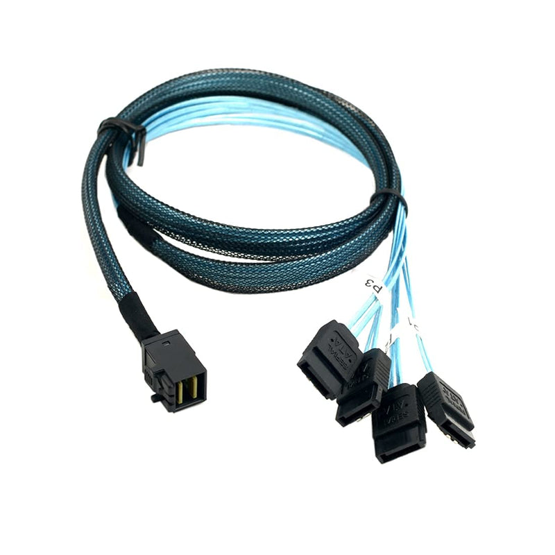 chenyang Mini SAS SFF-8643 1 zu 4 SATA 7Pin Festplatte 6Gbit/s Data Server RAID Kabel 1.0M SFF-8643