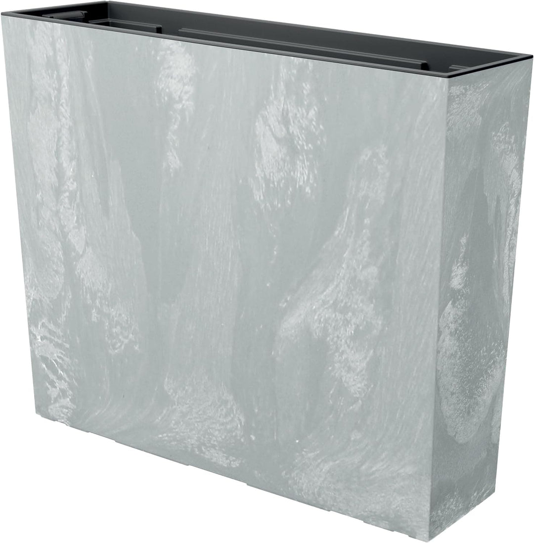 MELTOM Blumenkübel Blumenkasten mit Einsatz Quadratisch Beton Optik Farbe: Grau XL (BxH): 58 x 50 cm