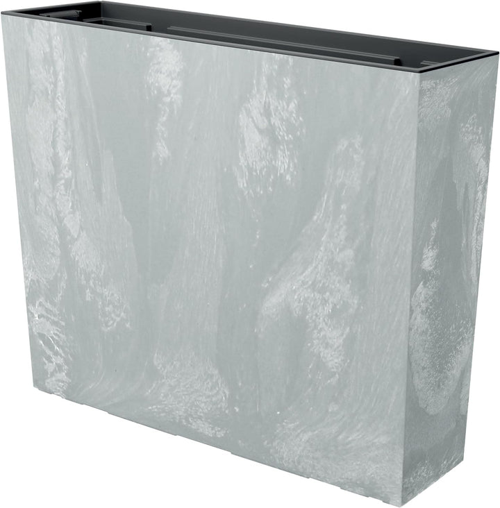 MELTOM Blumenkübel Blumenkasten mit Einsatz Quadratisch Beton Optik Farbe: Grau XL (BxH): 58 x 50 cm