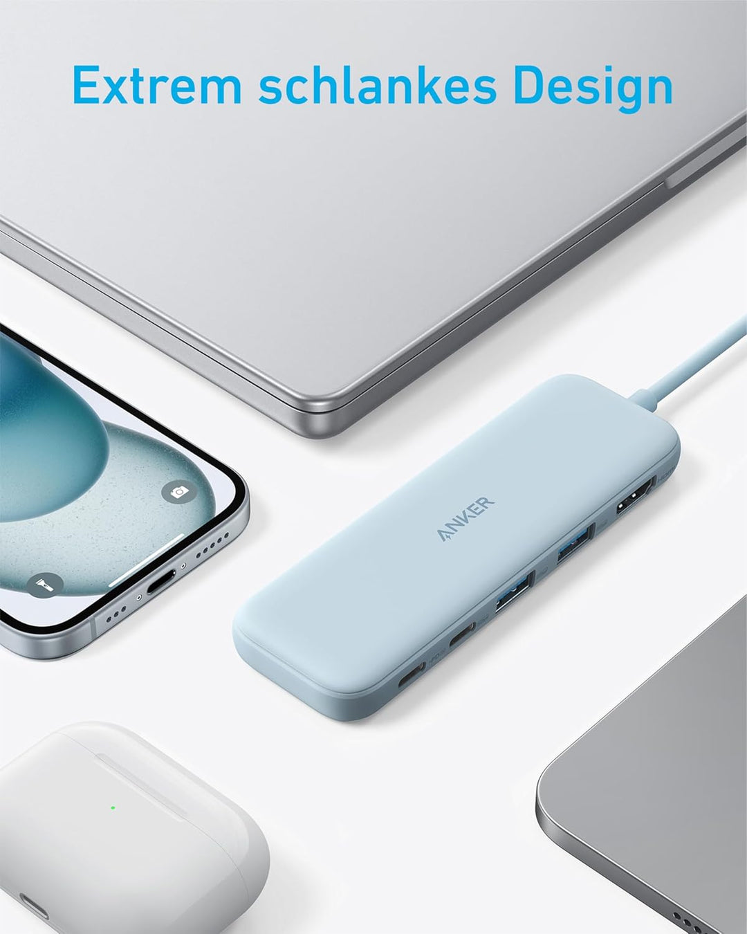 Anker USB C Hub, 332 USB-C Hub (5-in-1) mit 4K HDMI Display, 5Gbps Datenanschluss und 2 USB-A Ports