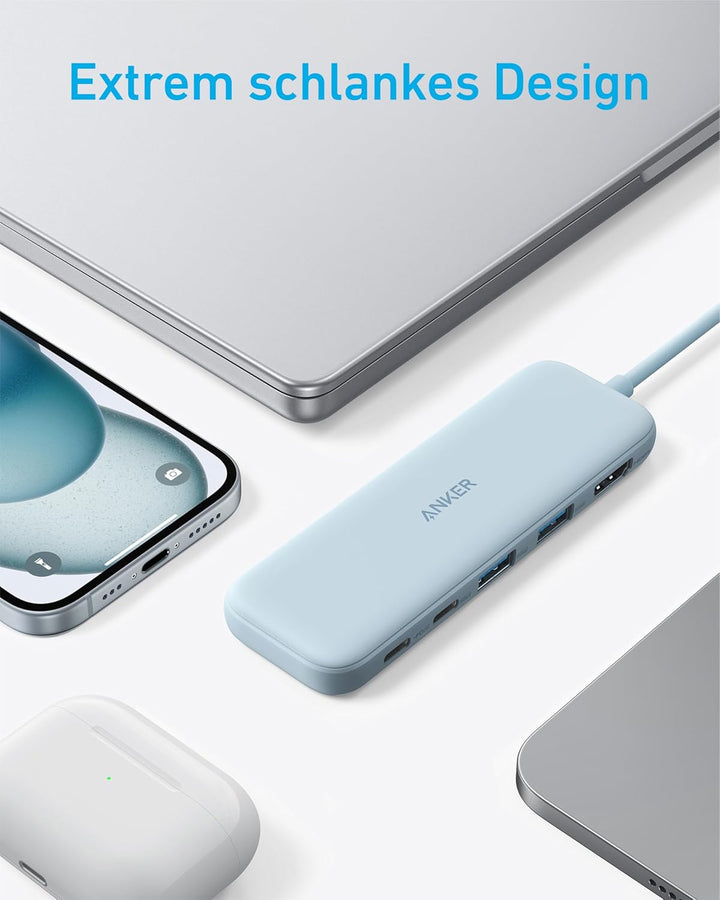 Anker USB C Hub, 332 USB-C Hub (5-in-1) mit 4K HDMI Display, 5Gbps Datenanschluss und 2 USB-A Ports