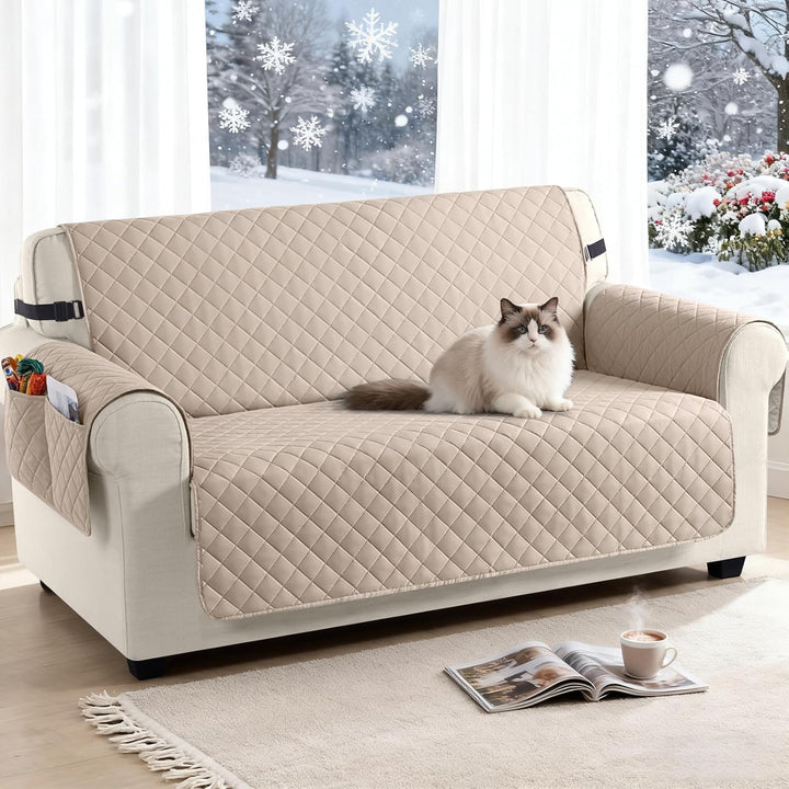 TAOCOCO Sofa Überzug, Sofabezug Wasserdicht Mit Gummiband，Wohnzimmer Anti-Rutsch Gepolsterter Sofasc