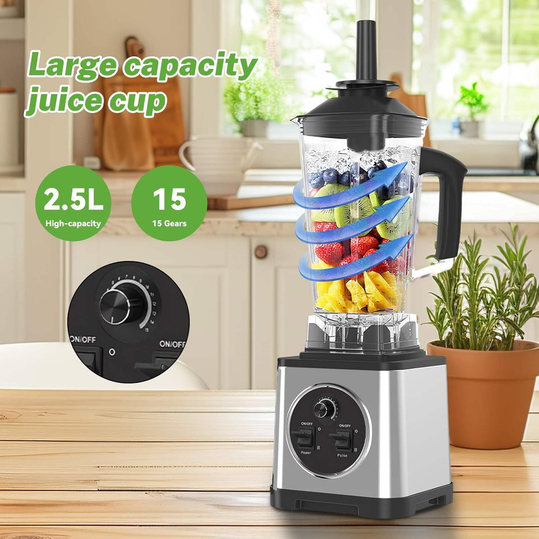 Professioneller Standmixer, 3 in 1, für Zuhause, 6000 W, Smoothie, 3 Töpfe (2,5 l/2 l/0,8 l), 15 Ges