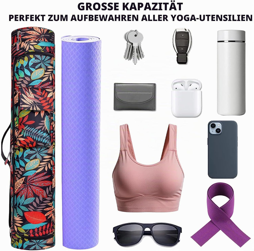 Aucuu Yogatasche, Yogamatte Tasche, Sporttasche Damen mit Nassfach &amp; Flaschentasche, Verstellbarer S