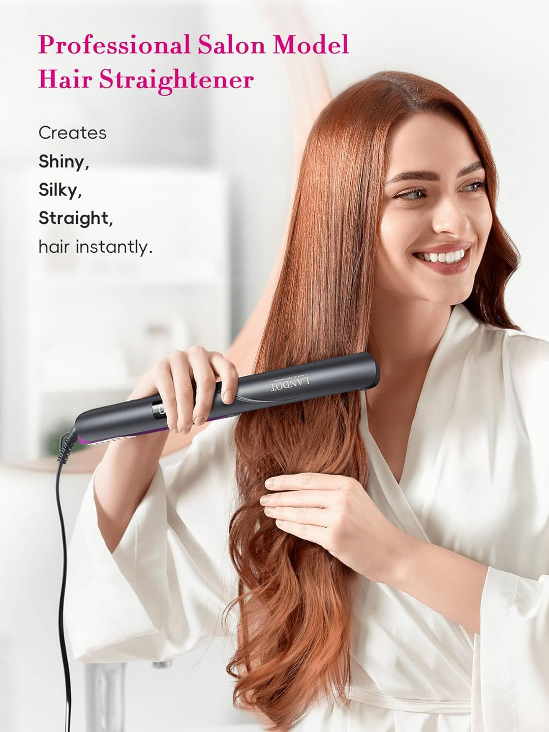 LANDOT Glätteisen & Styler für Glattes, Geschmeidiges & Weiches Haar mit Verbesserter Glanz - Haargl