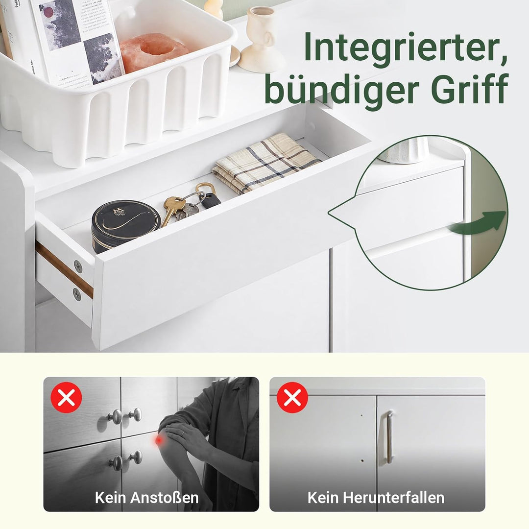 SoBuy Schuhkipper mit 4 Klappen Schuhablage Schuhschrank schmal Schuhregal mit 4 Ablageflächen Schuh