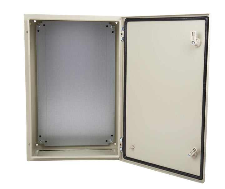 RS PRO Stahl Wandgehäuse RAL 7032 IP66, HxBxT 600 mm x 400 mm x 210mm