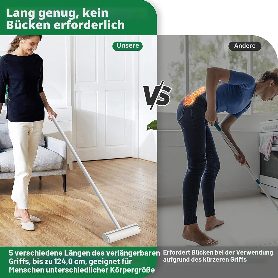 9,5'' grosser Fusselroller für Tierhaare mit 6 ausziehbaren Griffen und staubdichter Abdeckung * 5 N