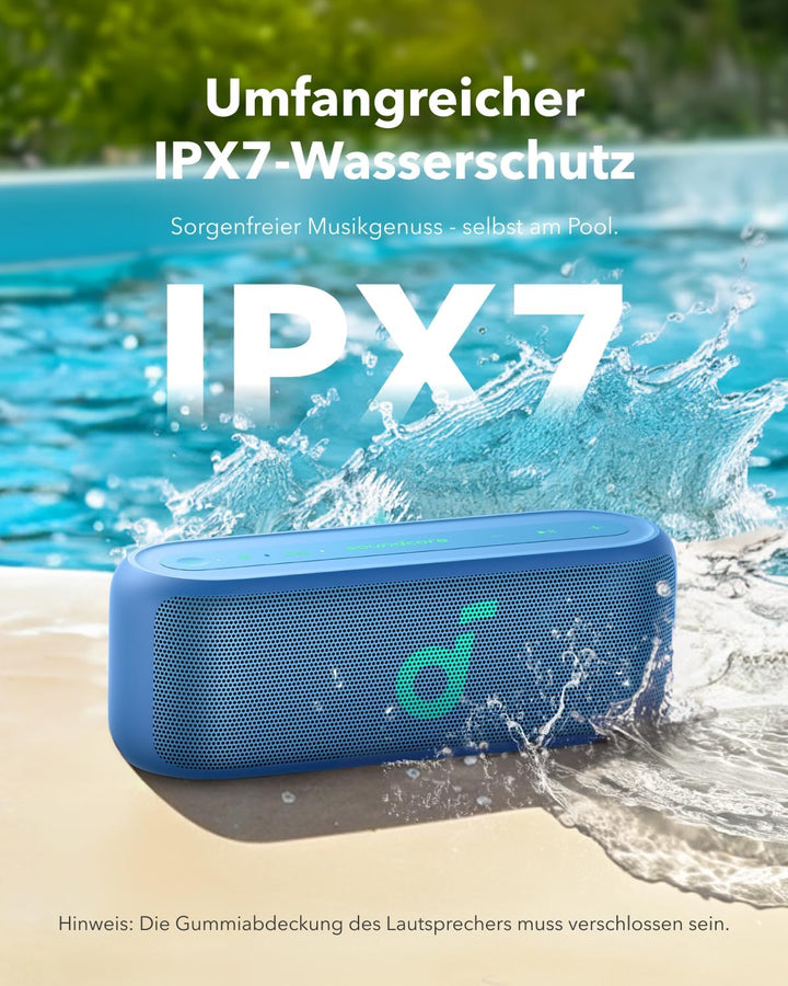 soundcore Select 2S, tragbarer Bluetooth-Lautsprecher mit 20W Stereo-Sound, BassUp™-Technologie, 16h