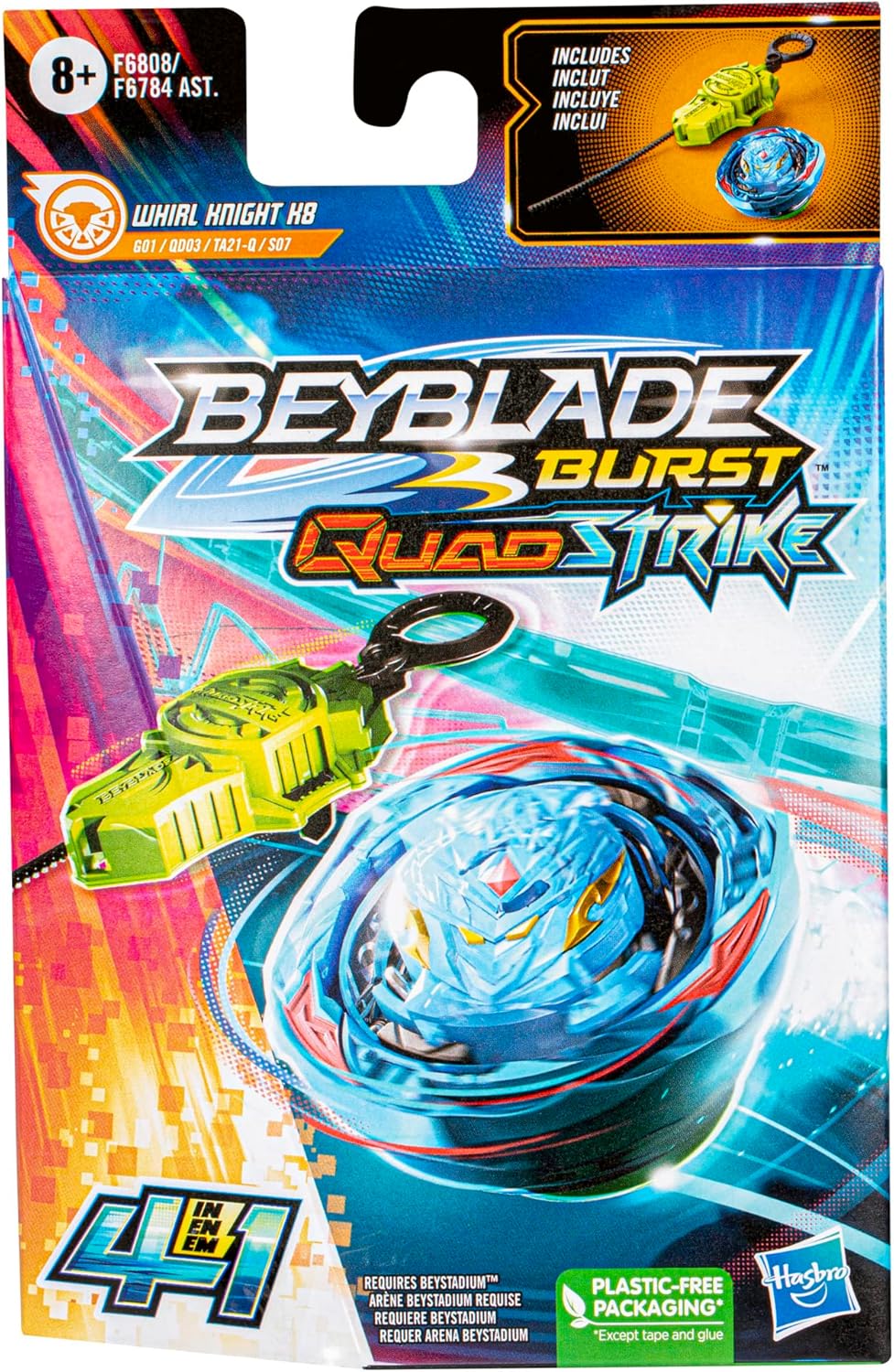 Hasbro Beyblade Burst QuadStrike Whirl Knight K8 Kreisel Starter Pack, Battle Kreisel Spielzeugset m