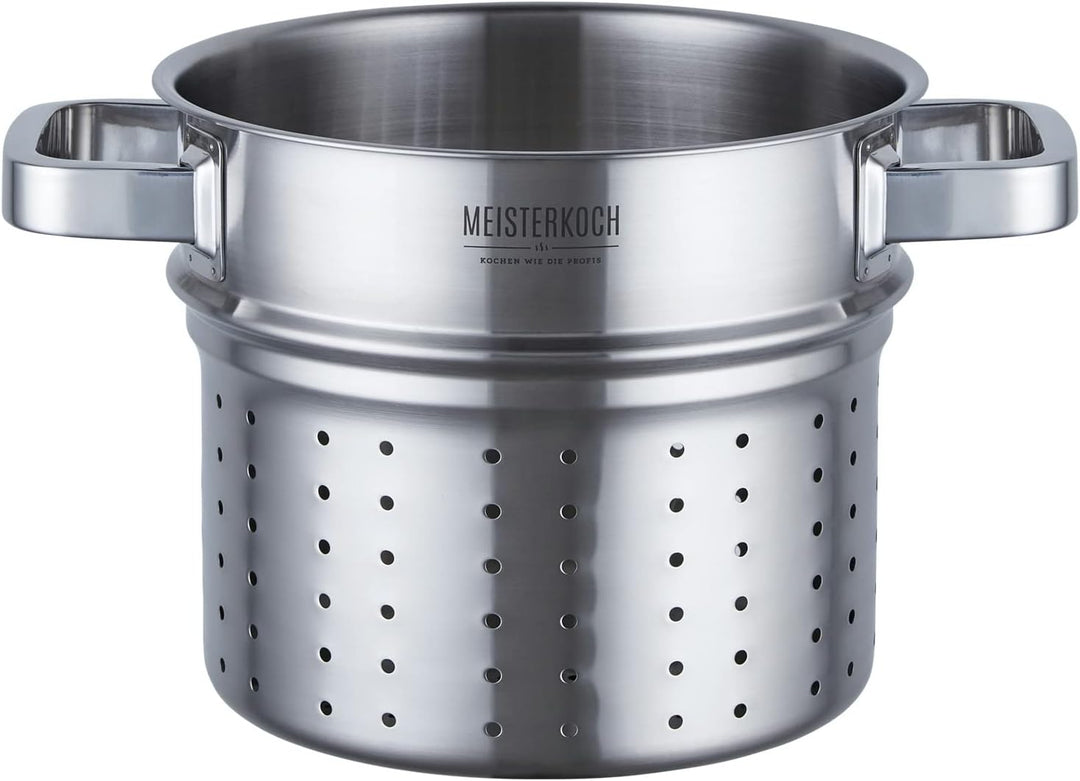 Meisterkoch Edelstahl Kochtopf gross. 20 cm Durchmesser, 5 Liter Volumen, 3-teilig, Induktion Topf |