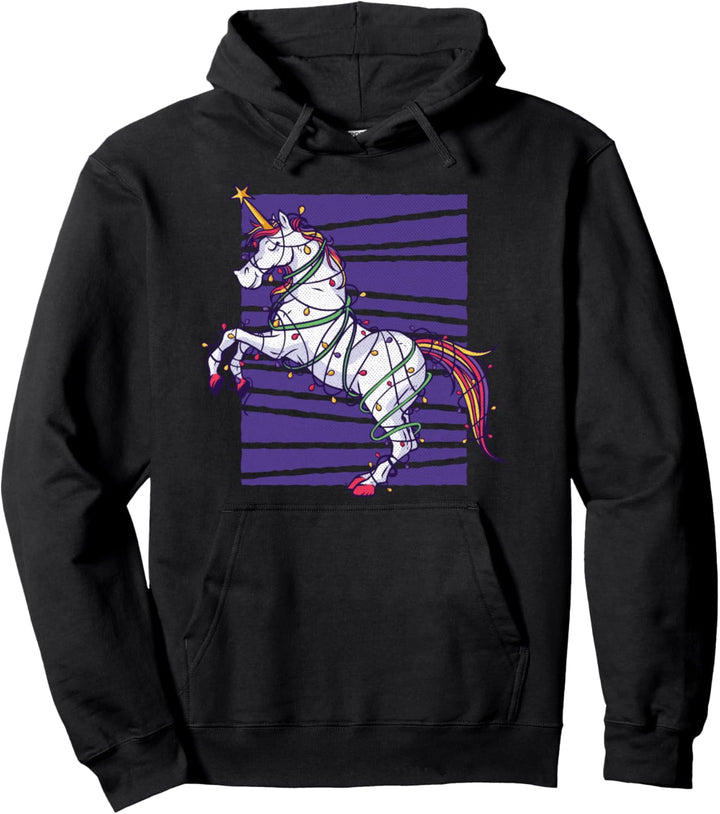 Einhorn-Weihnachtsbaum Pullover Hoodie