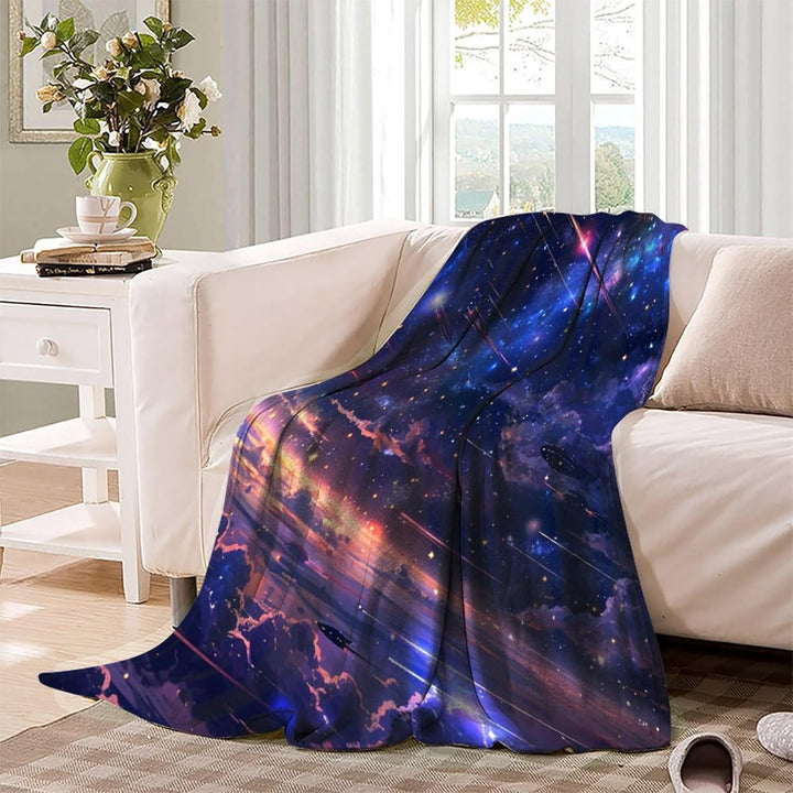 A Sky Full of Galaxies 3D Flannel Fleece Throw Blanket for Fluffy Cosy Soft Warm Microfiber Bedding