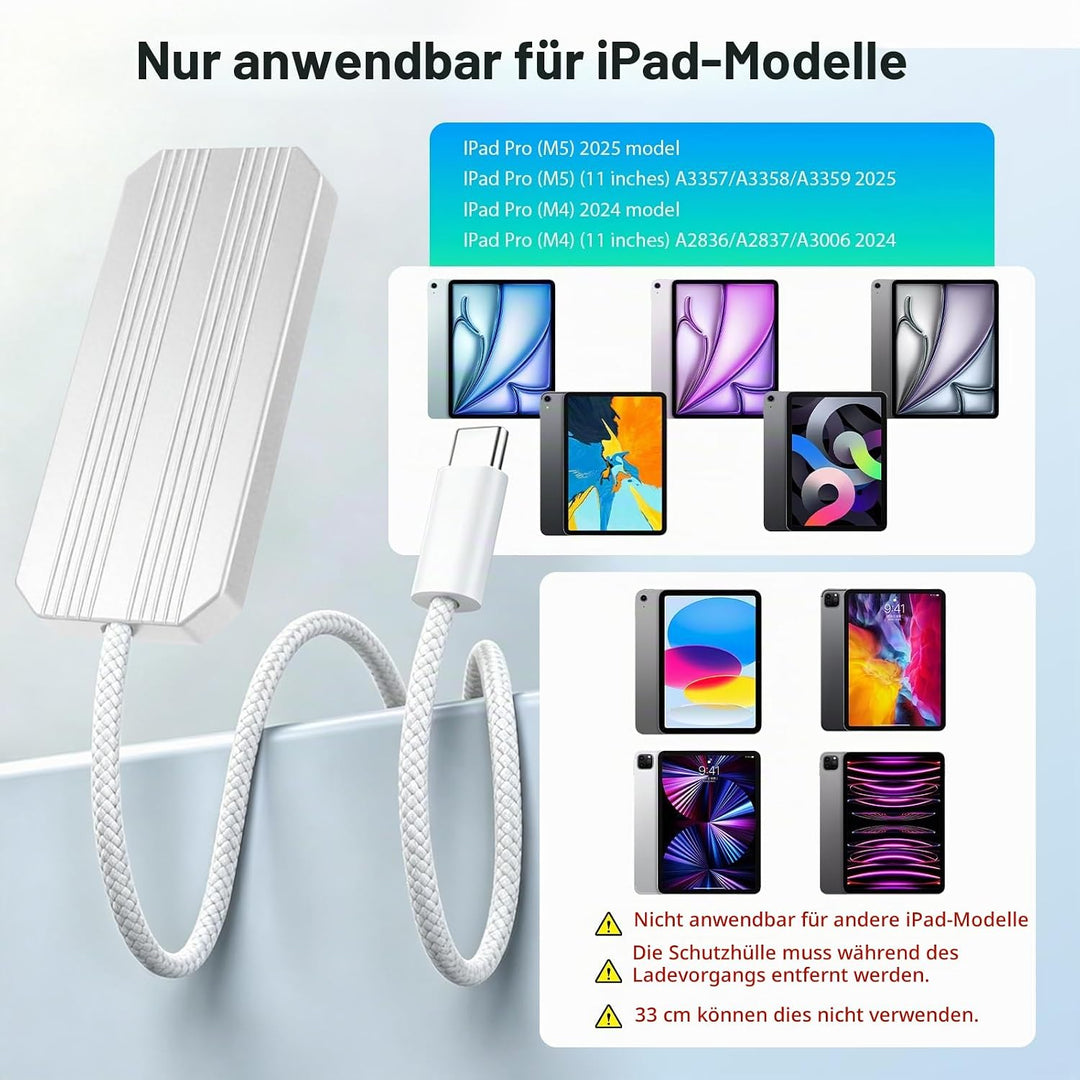 Magnetisches Kabelloses Ladegerät für iPad Pro 11 Zoll &amp; iPad Air 11 Zoll M4/M3/M2, Smart Connector
