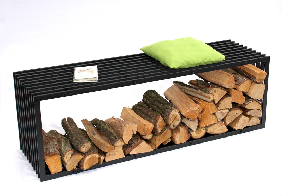 Brennholzregal Bench D-Stil 150 cm Holzregal 10104