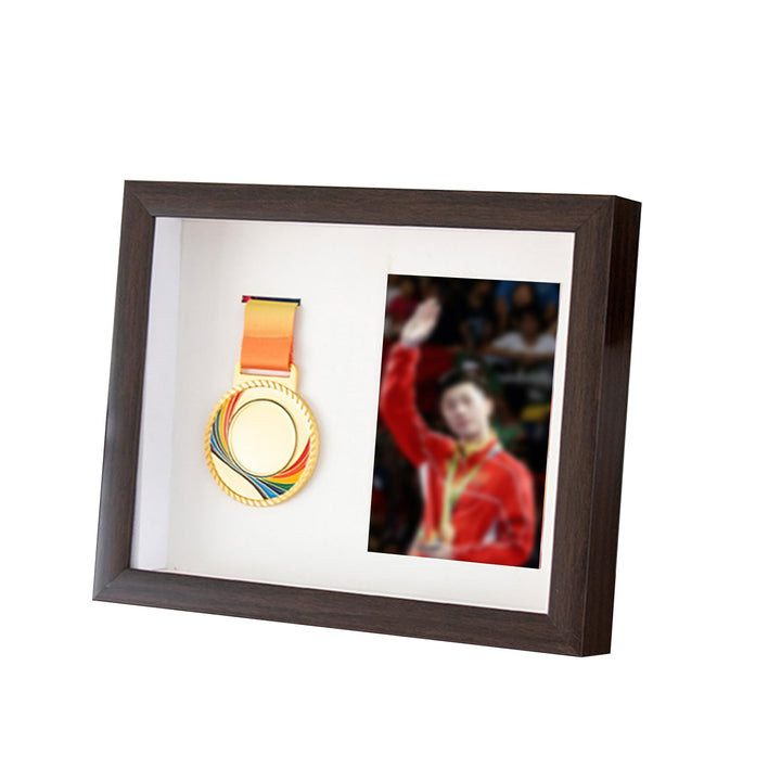 Medaillenrahmen Medaillen Präsentationsrahmen Medal Vitrine Fotorahmen aus Holz für Läufer, Marathon