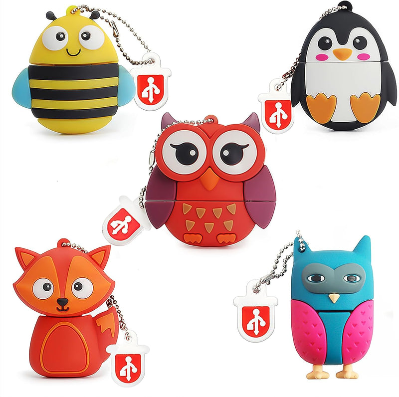 LEIZHAN 16GB*5 USB-Stick Hochgeschwindigkeits-Silikon Memory Stick Cartoon Speicherstick Flash-Speic
