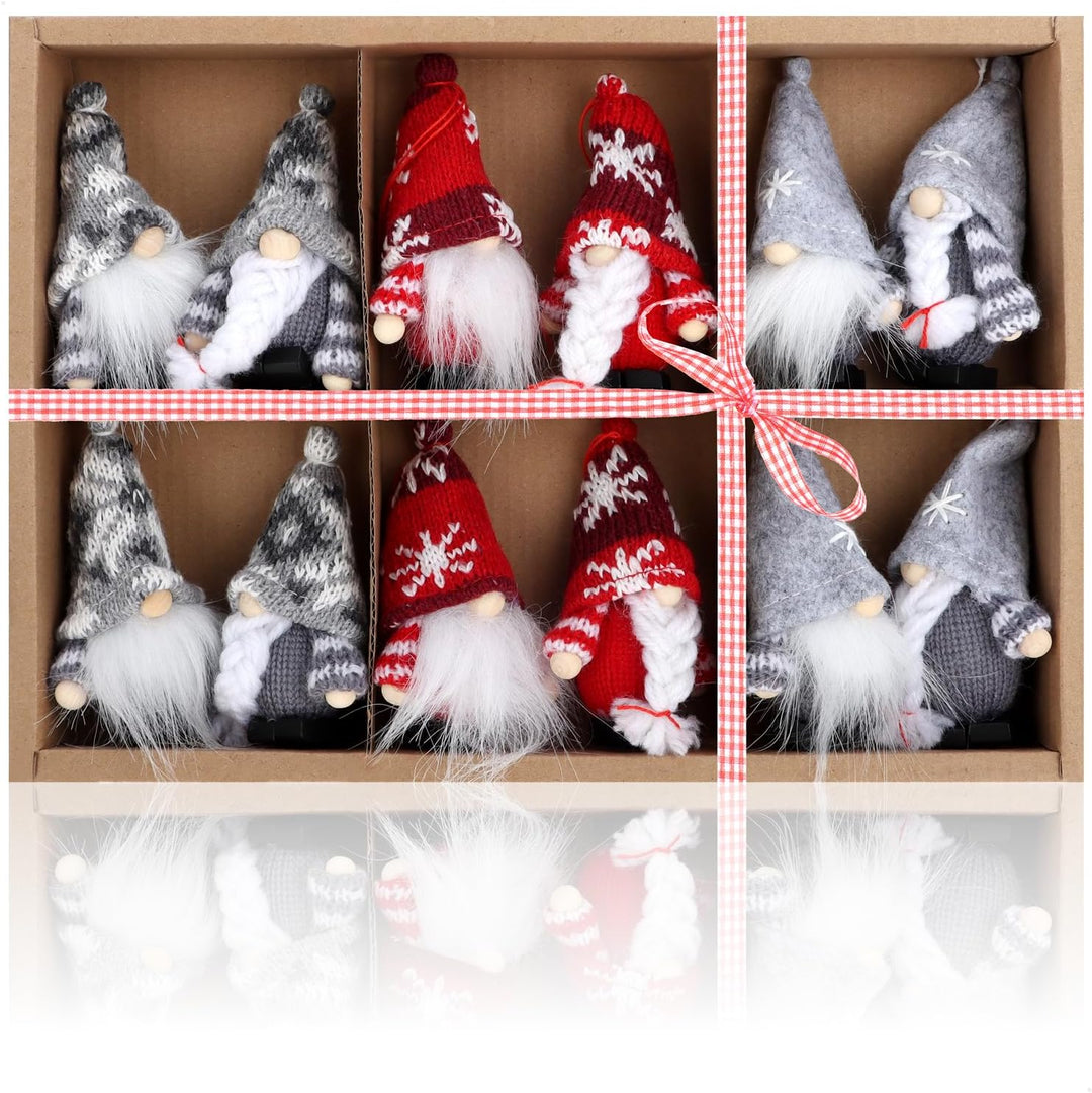 com-four® 12x Premium Weihnachtsbaum-Anhänger Wichtel - Christbaumschmuck - Wichtelfiguren-Geschenka