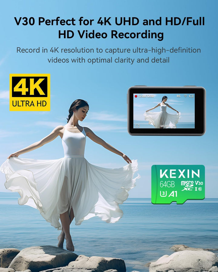 KEXIN Micro SD Karte 64GB 5er Pack Speicherkarte Micro SD mit SD Adapter, Bis zu 100 MB/s Lesegeschw