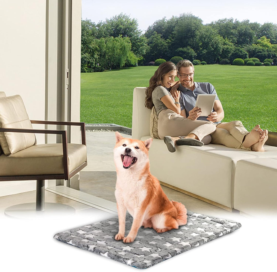 KROSER Grosses waschbares Hundebett 91 x 61 cm, Hundedecke, Sommer- und Winter-Hundematte, gepolster