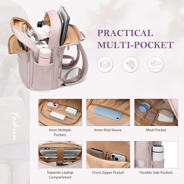 Rucksack Damen für Schule, Laptop Rucksack 16 Zoll, Gross Schultasche Arbeitstasche Lehrertasche Bac