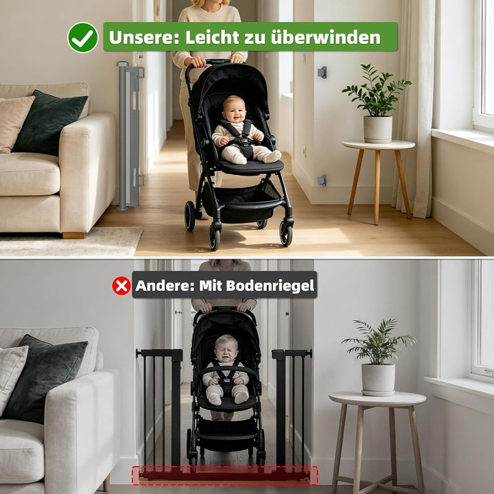 Dioxide Treppenschutzgitter Ausziehbar für Babys, 0-150 cm, Treppenschutzgitter für Kinder und Hunde