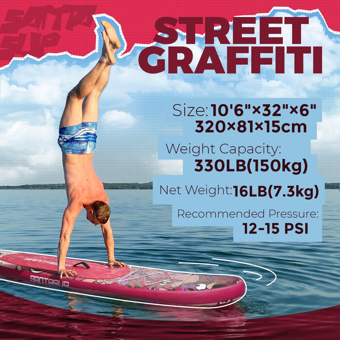SantasupAufblasbares Stand Up Paddle Board 320/335cm Surfbrett SUP Komplettes Paddleboard Zubehör Ve