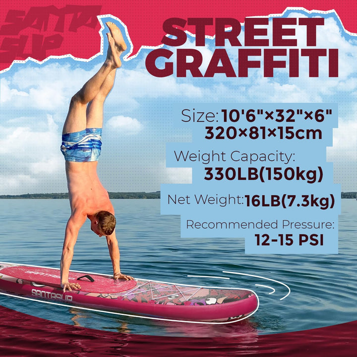 SantasupAufblasbares Stand Up Paddle Board 320/335cm Surfbrett SUP Komplettes Paddleboard Zubehör Ve