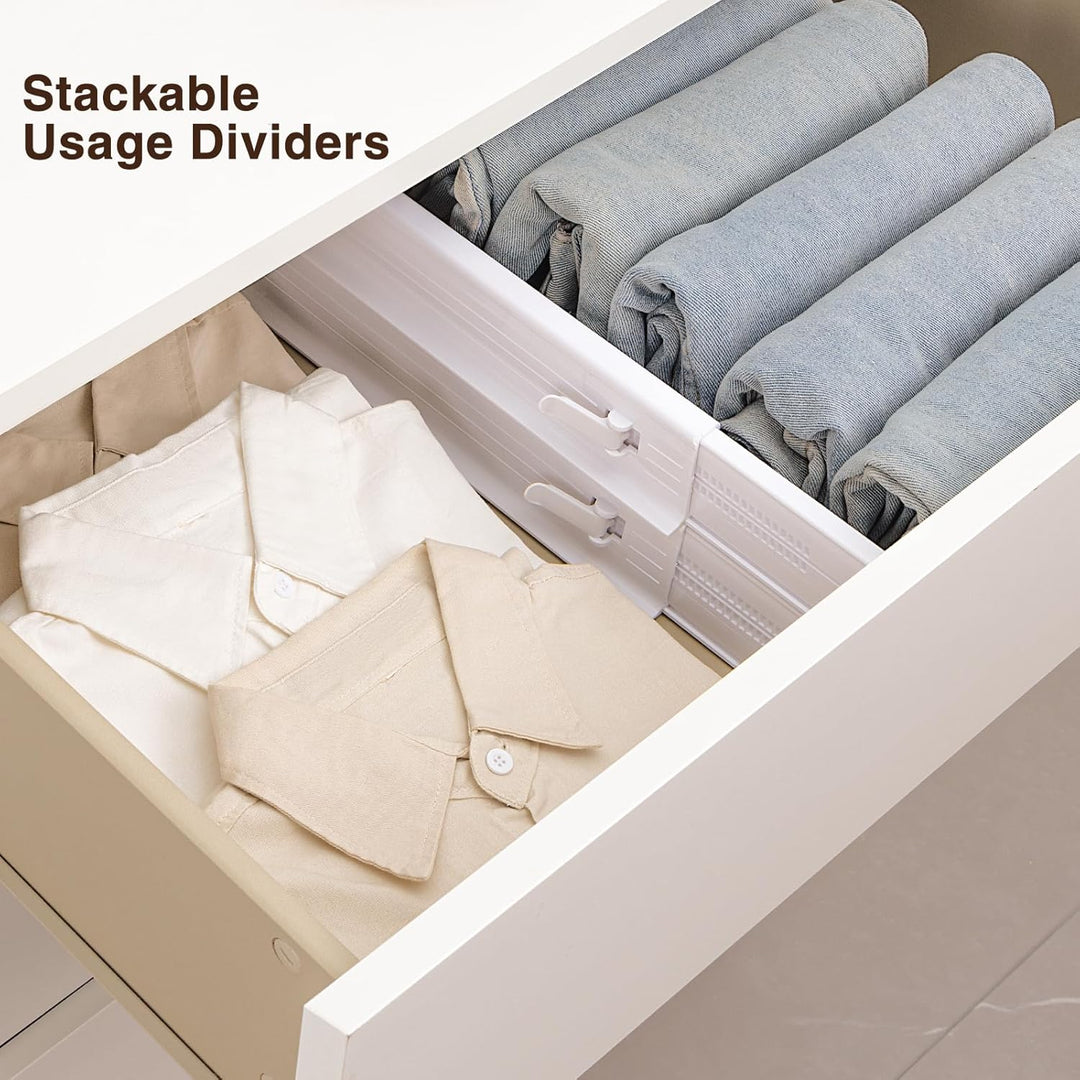 Homsorout 8er Set Schubladentrenner Verstellbar (32.6-56cm) Kunststoff Schubladentrenner, Kleidersch