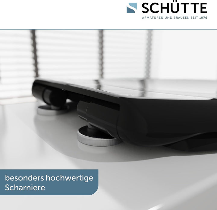 SCHÜTTE WC-Sitz mit Absenkautomatik, Abnehmbarer Klodeckel aus bruchsicherem Duroplast Schwarz, Schw