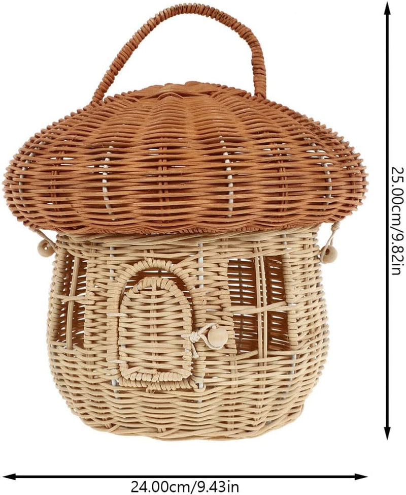 Zerodeko 1stk Pilzkorb Aus Rattan Geflochtener Korb Rattan Dekorativer Mülleimer Geflochtener Korb A