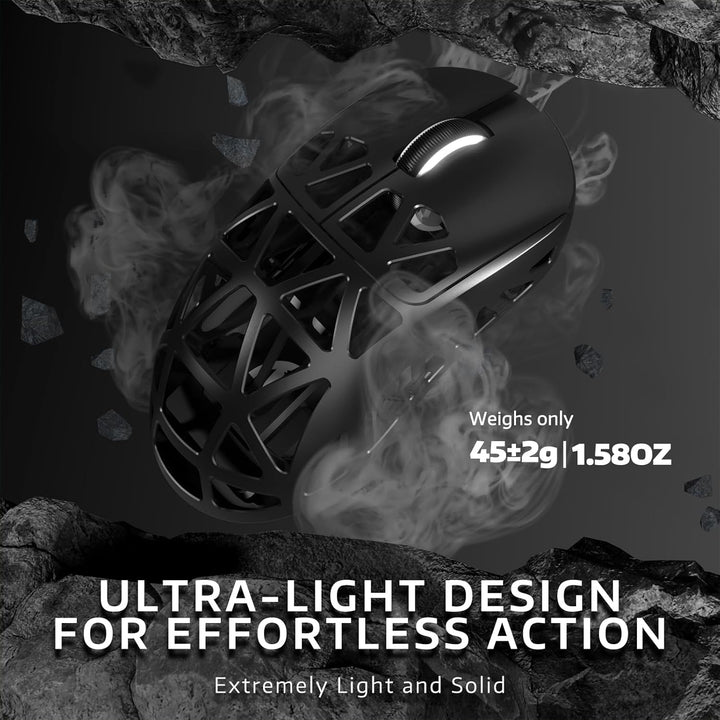 ATTACK SHARK R2PRO 45g Superlight Magnesiumlegierung Maus, PixArt PAW3950-Sensor, 42000 DPI, 8000Hz