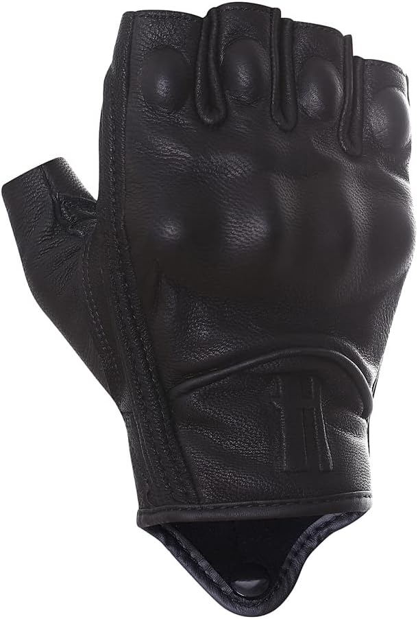Harssidanzar Herren Vollfinger Ziegenleder Touchscreen Motorrad Fingerlose Handschuhe GM037EU XXL Sc