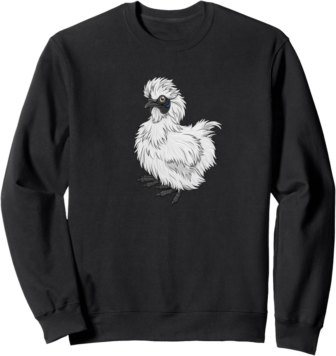Seidenhuhn Weiss Hühner Huhn Ei Züchter Geschenk Sweatshirt