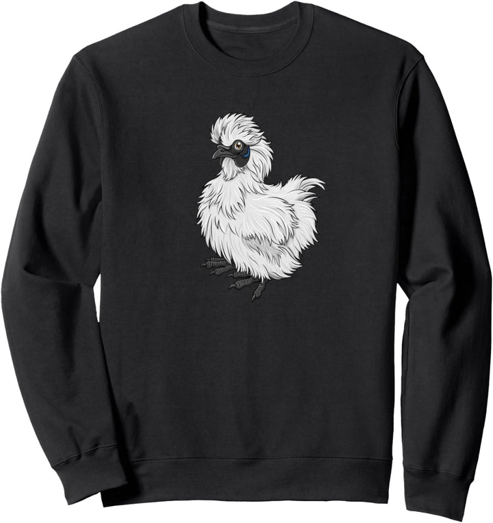 Seidenhuhn Weiss Hühner Huhn Ei Züchter Geschenk Sweatshirt