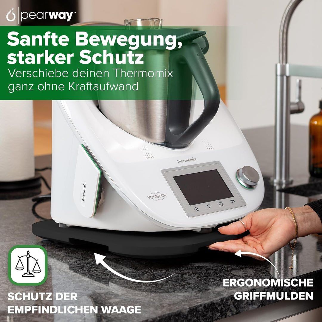 PEARWAY Gleitbrett Thermomix TM6/TM5 | MADE IN EU aus massivem Buchenholz | leichtes Verschieben | T