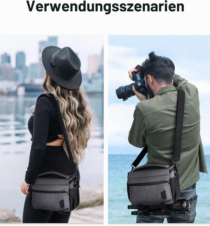bagsmart SLR DSLR Kameratasche Wasserdicht Fototasche für Spiegelreflexkamera mit Regenhülle, Kleine