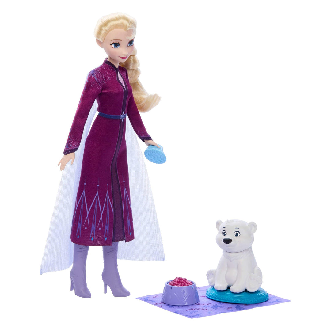 Mattel Disney Die Eiskönigin ELSA-Modepuppe und Bärenjunges-Figur mit 4 Zubehörteilen, einschliessli