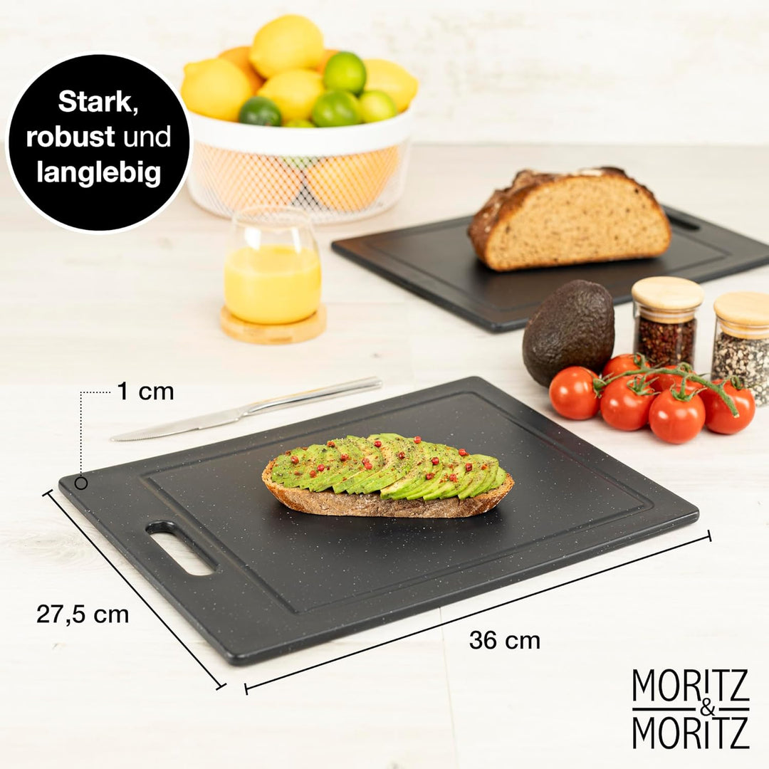 Moritz & Moritz 4x Schneidebretter Kunststoff - 36 x 27,5 cm - Schneidebretter BPA frei - Küchenbret