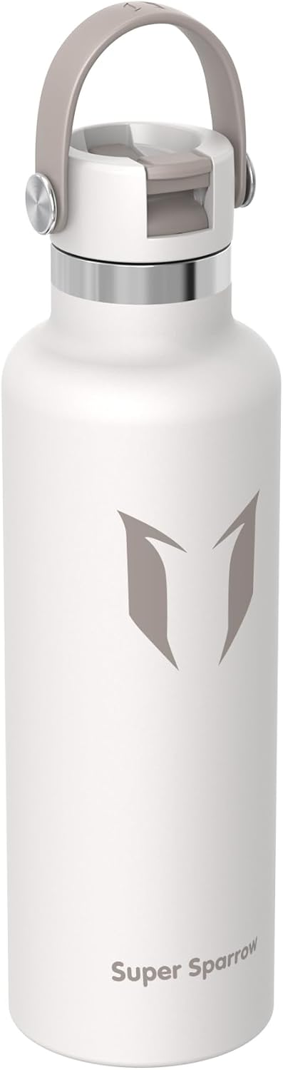 Super Sparrow Trinkflasche Edelstahl - Thermobecher - 350ml, 500ml, 750ml, 1L - FlipFlow Trinkflasch