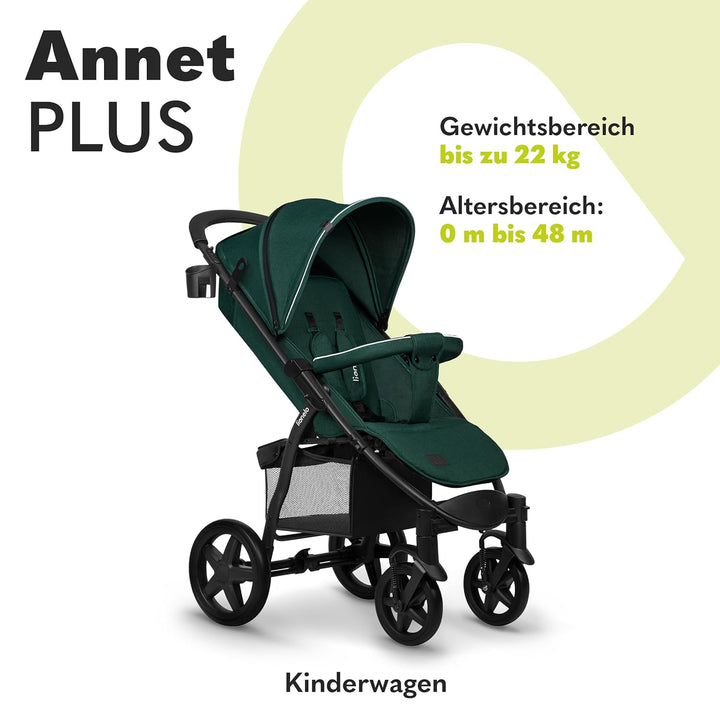 LIONELO Annet Buggy bis 22 kg mit Liegefunktion, Kinderwagen klein zusammenklappbar mit Zubehör, Eva