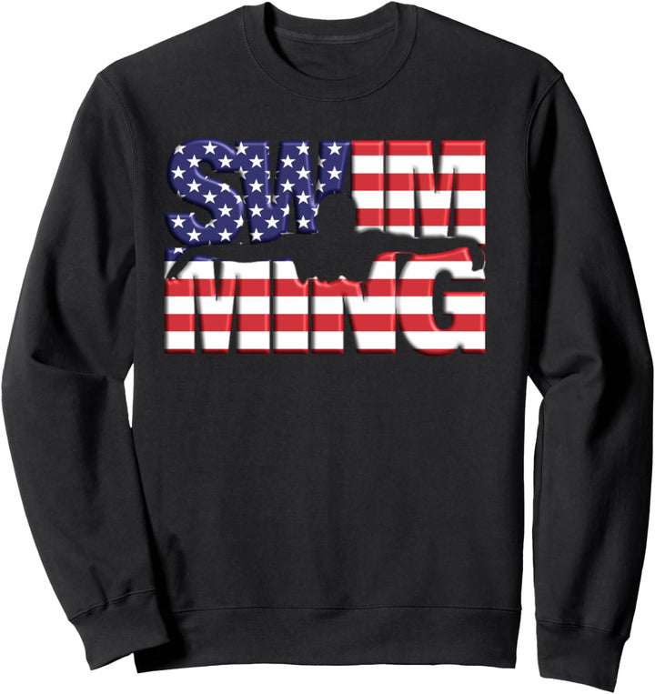 Patriotische US-Flagge, Schwimmteam, Wassersport, amerikanischer Schwimmer Sweatshirt