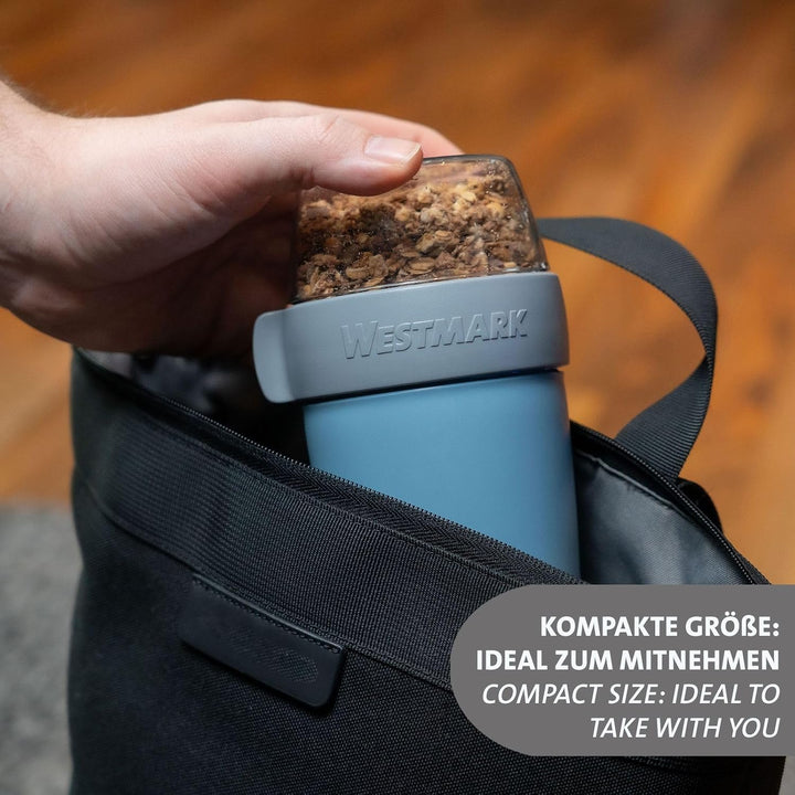 Westmark Müslibecher/Lunchpot Set – 2 auslaufsichere Fächer: 200 ml +500 ml, 2 Ersatzdichtungsringe,