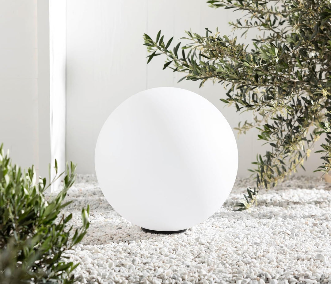 Dehner Solarkugel, Echtglas-Optik, weiss, 41.5 x 41 x 40.5 cm