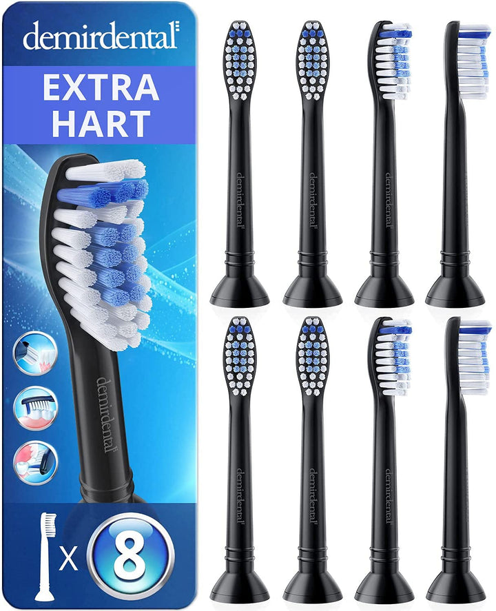 8er demirdental Ersatzbürsten passend für Philips Sonicare, Harte Aufsätze & Aufsteckbürsten, harte
