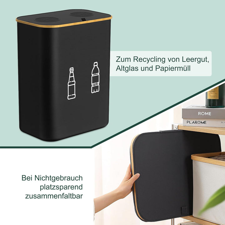 Relaxdays Pfandflaschen Sammelbehälter 160l, 2 Beutel, HxBxT: 70x57x37 cm, Flaschensammler für Glas