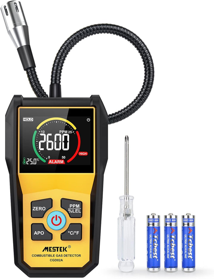Gasmelder Erdgas MESTEK Gaslecksuchgerät Tragbarer Leckdetektor für Methan Propan Butan Haushalts Fl