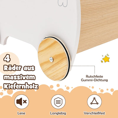 DREAMADE 2 in 1 Lauflernwagen aus Holz, Lauflernhilfe mit Stauraum, Spielzeugkiste, Gehhilfe, Gehfre